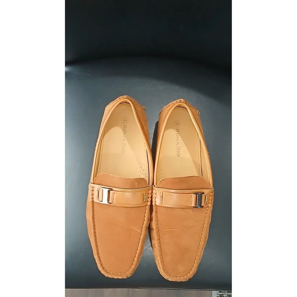Roma Rio Brown Square Toe Loafers Oxfords Slip-On Shoes. Men Size 12